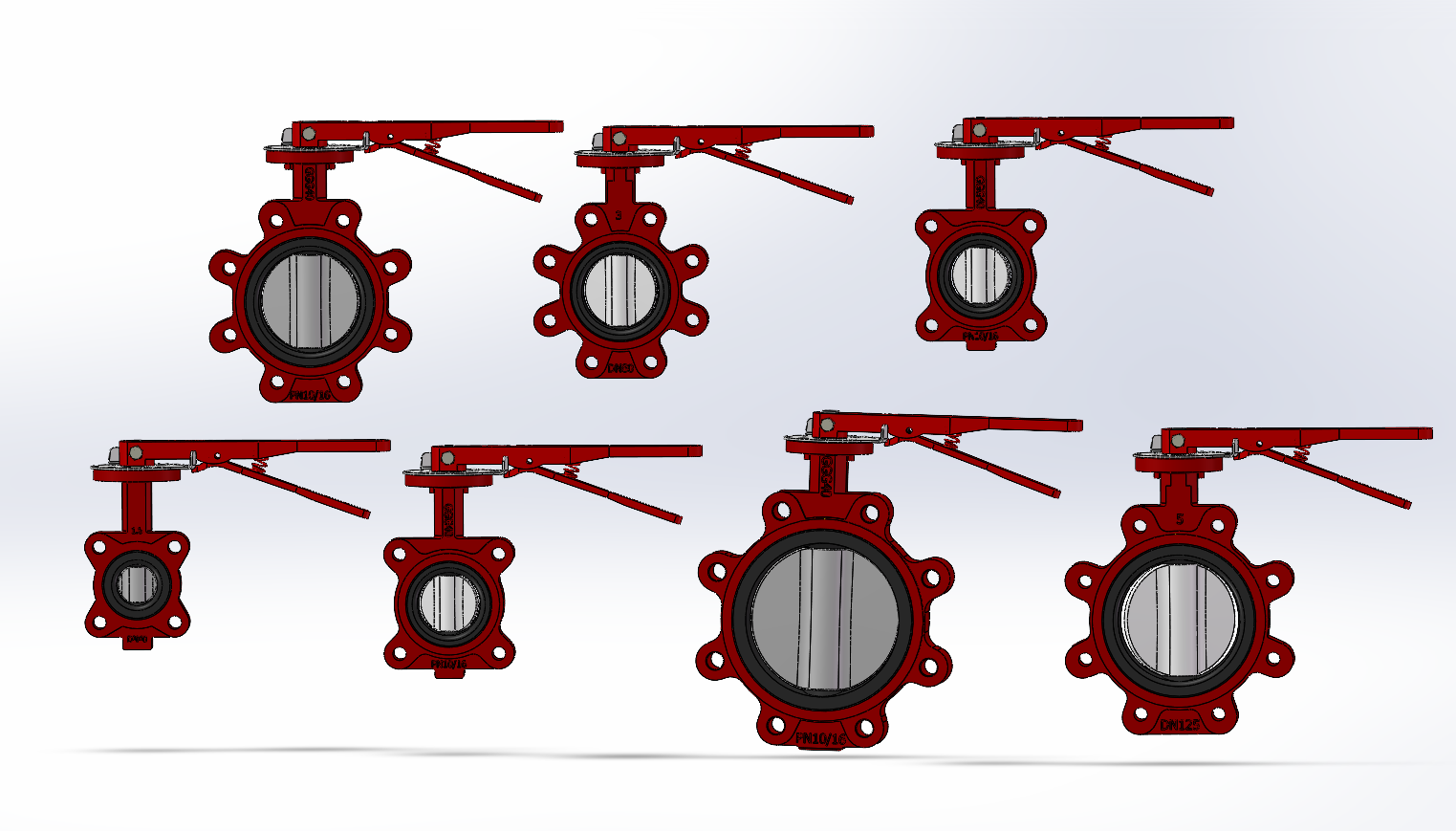 7款名称125MM-5“凸耳手动PN 10内衬蝶阀模型